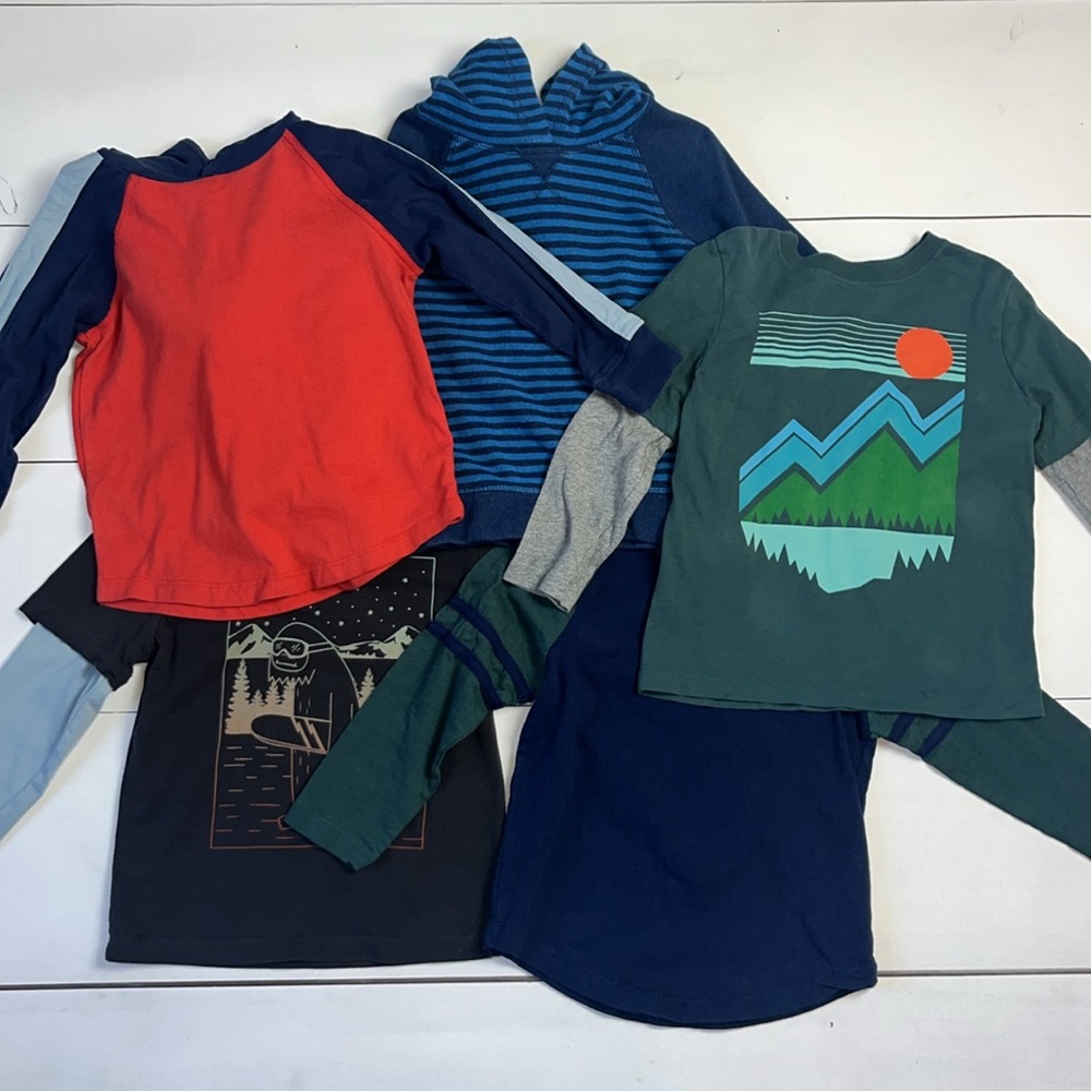 Hanna Andersson Boys Size 100cm/US 4- Long Sleeve (3) & Hoodie (2) Bundle